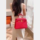 High Quality Fake Hermes Epsom Kelly 19/25/28CM Red Bag For Sale