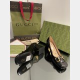 Pump Patent Heels Ballet Flat Horsebit Fashion Gucci Shoes