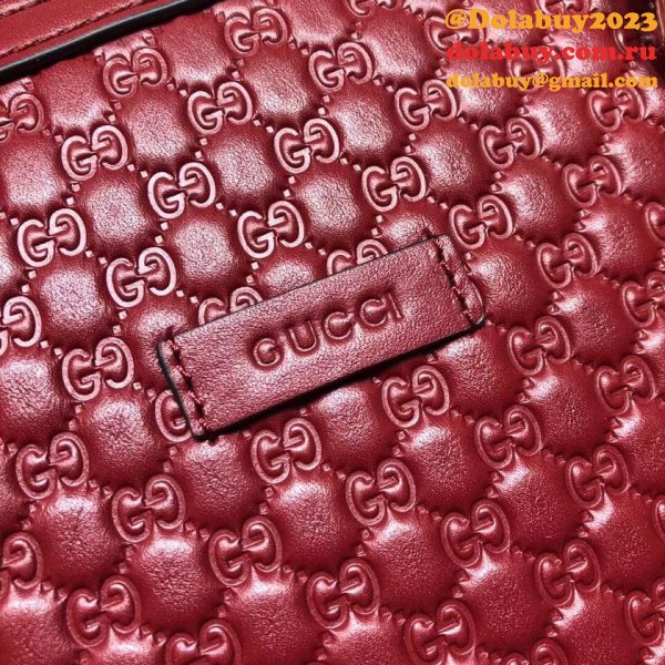 7 Star Gucci Copy Leather Convertible Micro GG Dome 449663 Bag