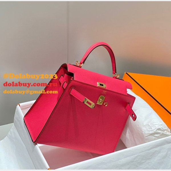 High Quality Fake Hermes Epsom Kelly 19/25/28CM Red Bag For Sale