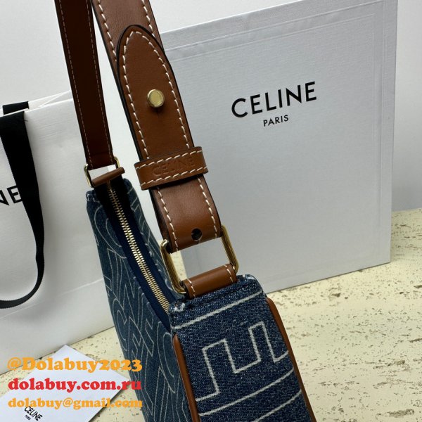 Celine Designer 1:1 Mirror Ava Denim 193952 Copy Bag