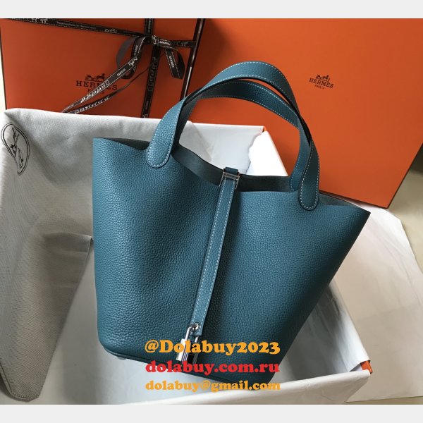 Designer Hermes Picotin Bags 18/22CM Silver Copy Best Online