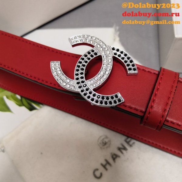 Top Quality Wholesale CC Double C Belt Red Width 3.0cm 1135