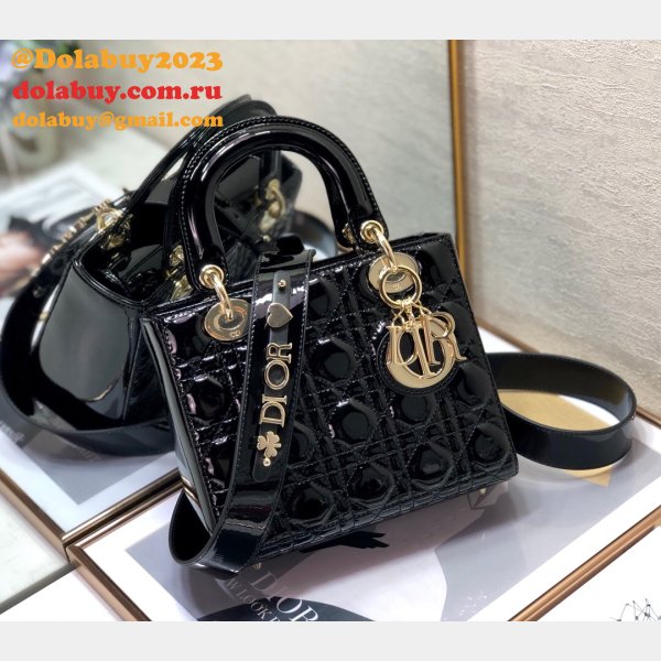 Knockoff DIOR LADY MY ABC Wholesale PATENT LEATHER HANDBAG 20cm