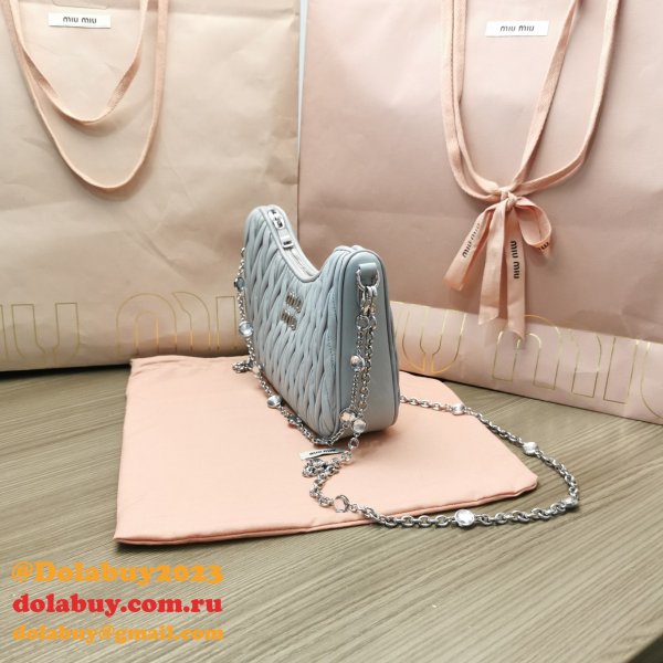 Best 2024 Perfect Miu Miu Matelasse 5BH211 Quality Fake Bag