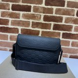 Gucci Wholesale GG Crossbody Rubber-effect 775097 Black Bag