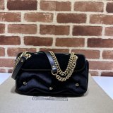 Black Velvet 443497 Gucci GG Marmont Matelassé Shilder 1:1 Mirror Bag