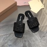 Wholesale High Quality bag Miu Miu Copy Flat Sandals and Slippers Shoes