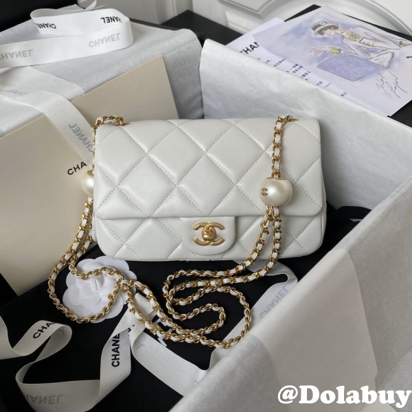 7 Star Imitation Pearls Small Flap AS4861 Luxury Duplicate Bag