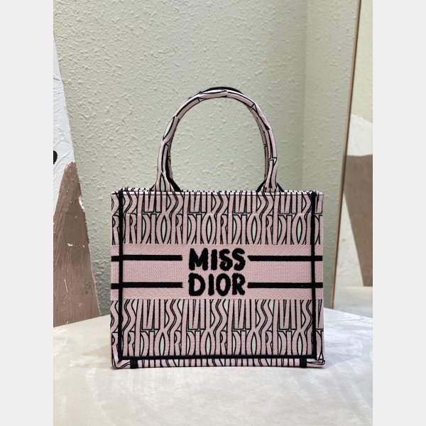 Designer Miss Dior Allover 1:1 Mirror Book Tote pink