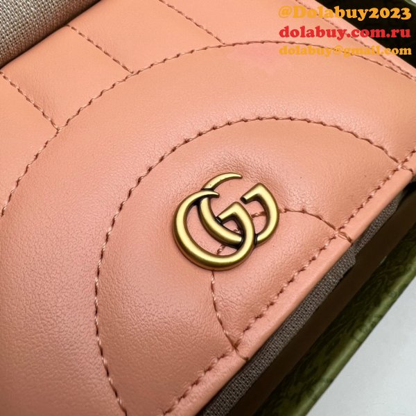 Gucci Top Quality 466492 Leather GG Marmont Card Case Knockoff Wallet