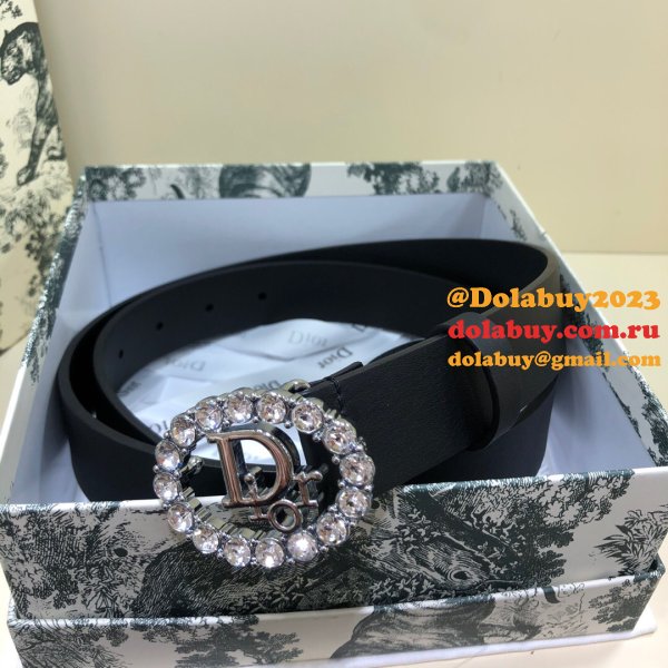 Wholesale Christian Dior AAA Belts 30mm Black Duplicate