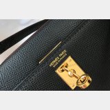 Hermes Mini Kelly Black Perfect Handbag Epsom leather