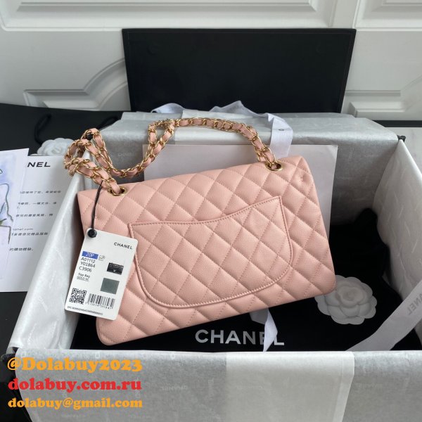 CC Copy 25.5CM Classic Flap Bag Caviar Leather A01112 Pink