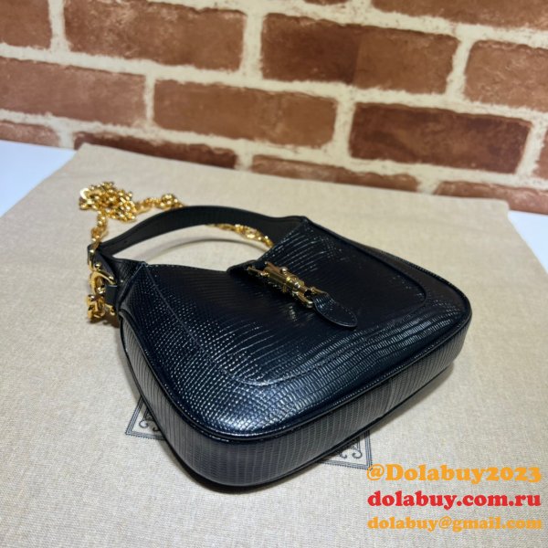 Copy Gucci Copy Jackie 1961 lizard 675799 Black bag