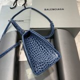 Balenciaga Hourglass New Copy Bag Crocodile Royal Blue