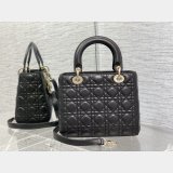 Perfect Quality Knockoff Lady Dior 24cm  Black Handbag