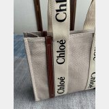 Designer Quality Chloe Woody Tote Bag in Cotton Canvas 36CM