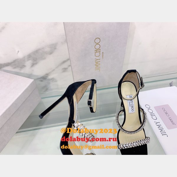 Suede Sandals Knockoff Jimmy Choo 7 Star Heel 10CM Shoes