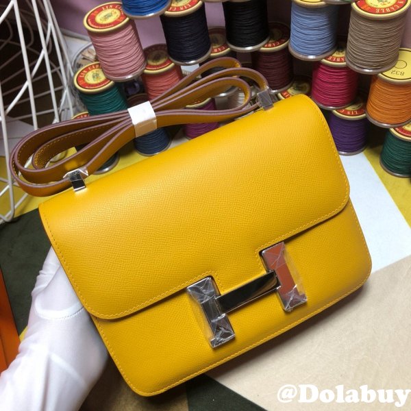 Hermes Constance Bag 23cm Epsom Leather Yellow Top Quality