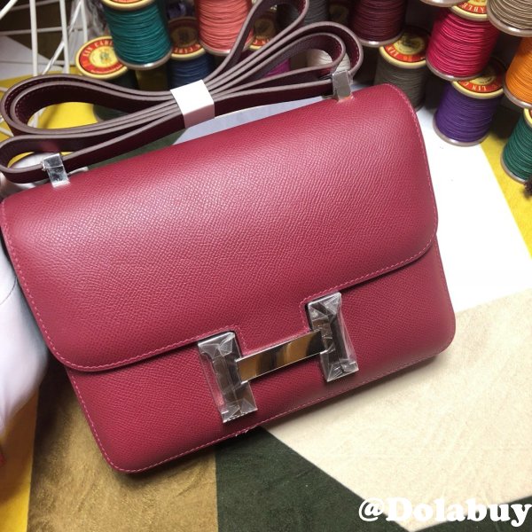 Hermes Constance Bag 23cm Epsom Leather Burgundy 7 Star