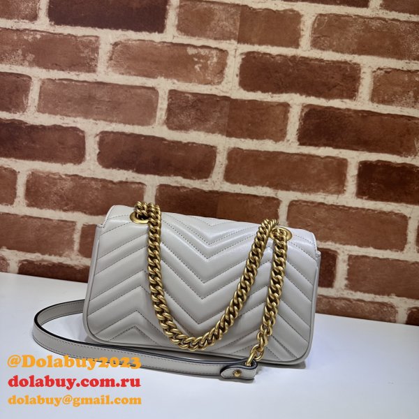 Grey GG Marmont 446744 Mini Matelassé Gucci Copys Bag