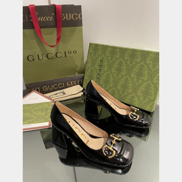 Pump Patent Heels Ballet Flat Horsebit Fashion Gucci Shoes