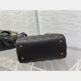 Perfect Quality Knockoff Lady Dior 24cm  Black Handbag