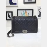 Fake CC Le Boy Cheap Mall Black Bags Caviar 28cm