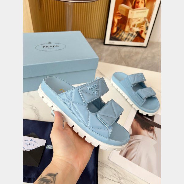 AAA+ prada Padded nappa leather sandals