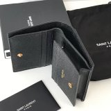 Fashion YSL Saint Laurent Short MONOGRAM 459738 Black Wallet