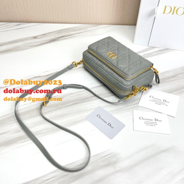 High Quality Dior Caro Bag Brown Supple Cannage Calfskin Fashion