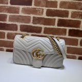 Top Gucci Grey Matelassé GG Marmont Small Shoulder 443497 Fashion Bag