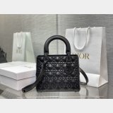 Christian Lady Dior 24cm AAA+ 1:1 Mirror Top Quality Black Bag