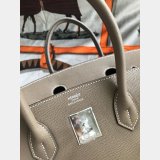 Hermes Birkin Epsom leather Handbags Dark grey Silver Cheap