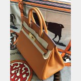 Hermes Birkin Epsom leather Handbags Orange Golden 7 Star