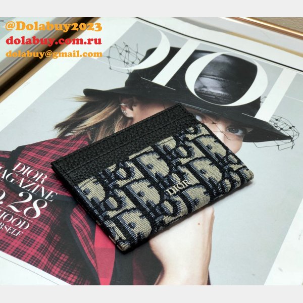 Knockoff Dior Oblique Jacquard Card Holder