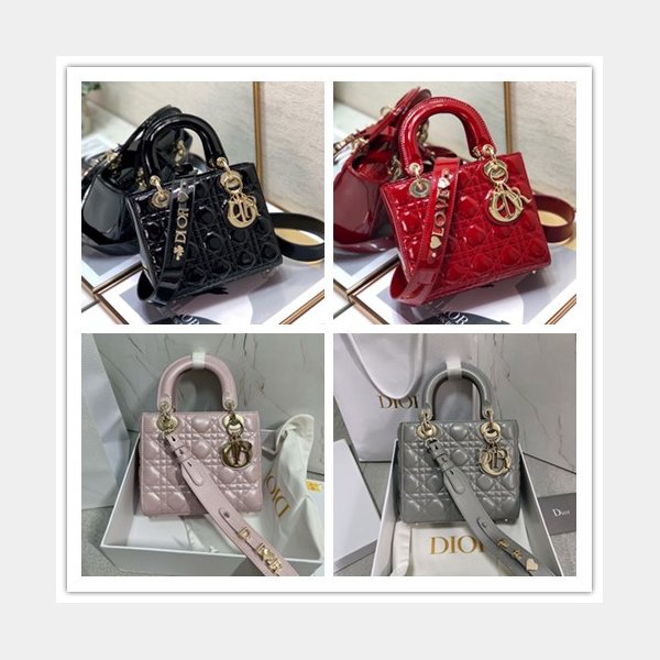 Knockoff DIOR LADY MY ABC Wholesale PATENT LEATHER HANDBAG 20cm