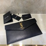 YSL Designer CLUTCH IN GRAIN DE POUDRE EMBOSSED LEATHER