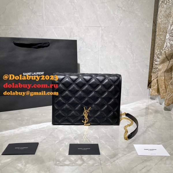 Duplicates Saint Laurent Becky Large chain bag in quilted lambskin