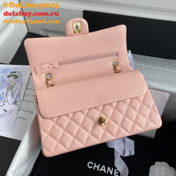 CC Copy 25.5CM Classic Flap Bag Caviar Leather A01112 Pink