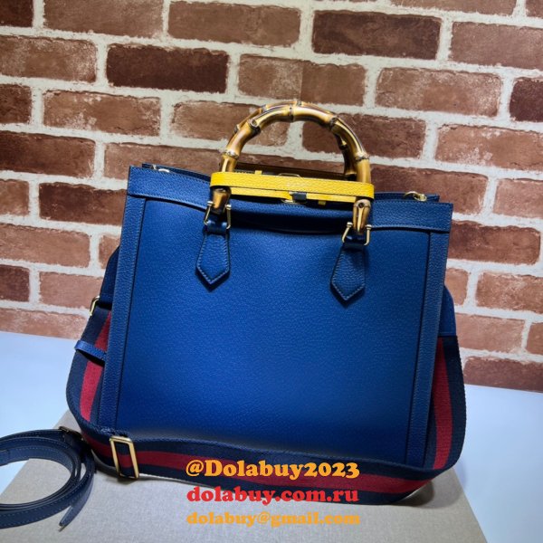 Wholesale Gucci Diana tote bag 678842 blue/black leather from china