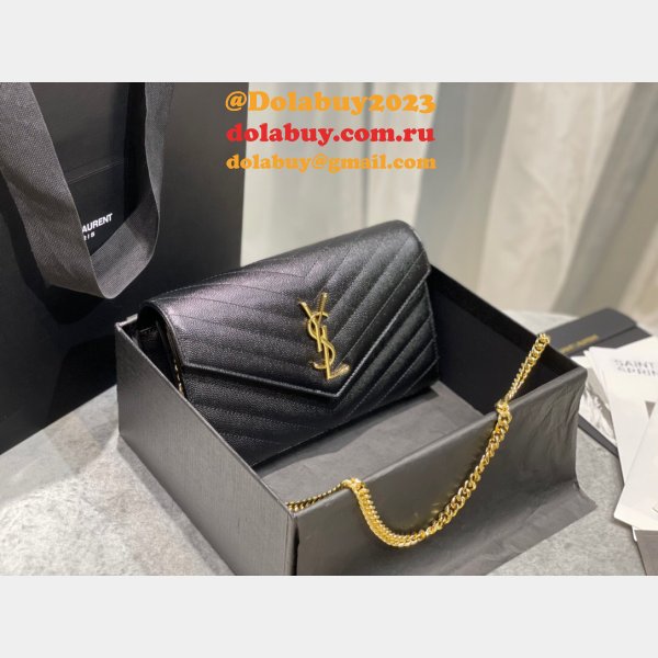 Top Sales Top Quality Saint Laurent 377828 Matelasse Chain Wallet Cassandre