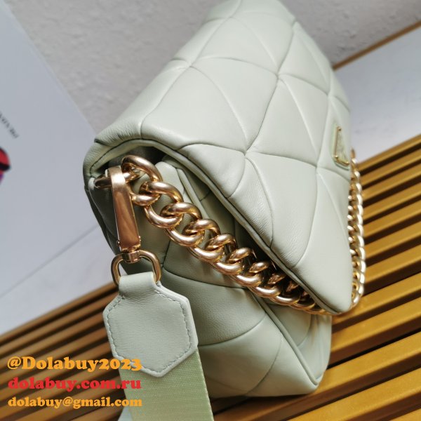 Wholesale Prada Knockoff System nappa leather patchwork bag online