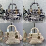 Top Quality Fake Lady Embroidery Canvas Dior 24CM High Quality bag Bag