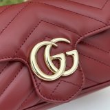 Gucci AAA+ Rosso Ancora GG Marmont Red Matelassé Chevron 476433/446744/443497 Bag