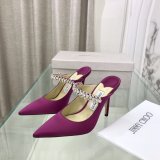 Bing 100 Embellished Satin High Heel Mules High Quality bag Jimmy Choo Shoes