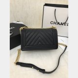 Buy top High Quality bag CC V Le Boy Handbag caviar leather 25cm