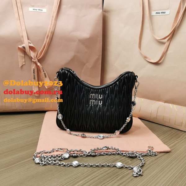 Best 2024 Perfect Miu Miu Matelasse 5BH211 Quality Fake Bag