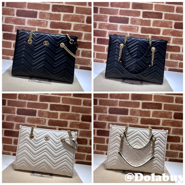 Tote GG Marmont White/Black 779724 Gucci Designer Bag